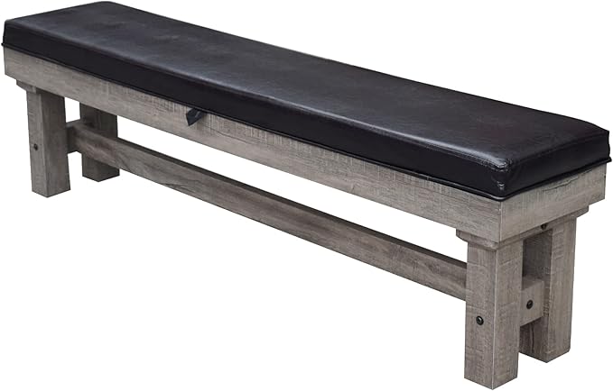 Hathaway Logan 7-ft Pool Table Combo Set with Benches - Rustic Gray with Blue Felt, Barnwood