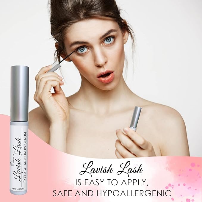 Hairgenics Lavish Lash – Eyelash Growth Enhancer & Brow Serum with Biotin & Natural Growth Peptides for Long, Thick Lashes and Eyebrows! Dermatologist Certified, Cruelty Free & Hypoallergenic.