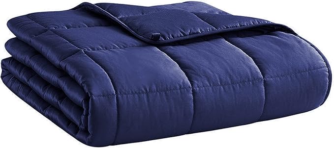 L'AGRATY Weighted Blanket - 60"x80" 15lbs Cooling Breathable Heavy Blanket Microfiber Material with Glass Beads for Adult All-Season Summer Fall Winter Soft Thick Comfort