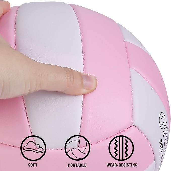 EVZOM Super Soft Volleyball Beach Volleyball Official Size 5 for Outdoor/Indoor/Pool/Gym/Training Premium Volleyballs Equipment Durability Stability Sports Ball