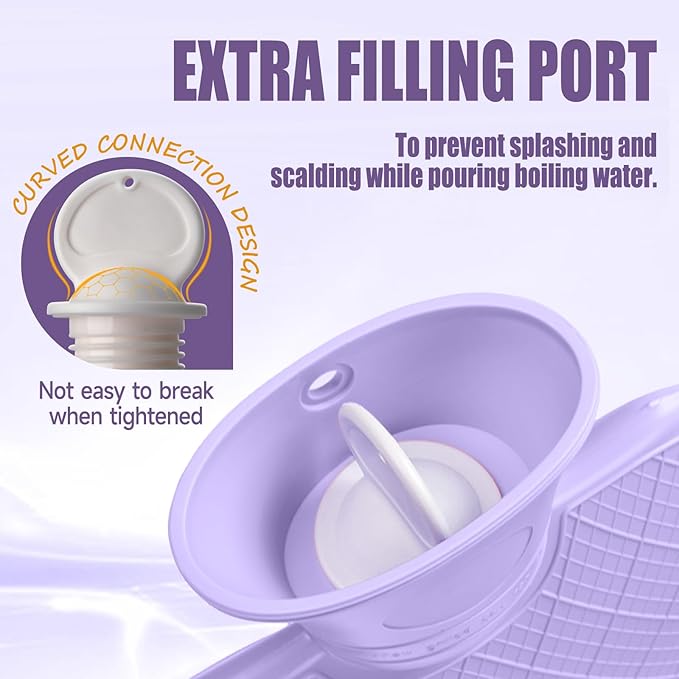 FORICOM Hot Water Bottle for Pain Relief, Hot Water Bag for Back Pain, Heating Pad 2Liter, Non Toxic and Rubber, Hot and Cold Therapy,Made in PVC