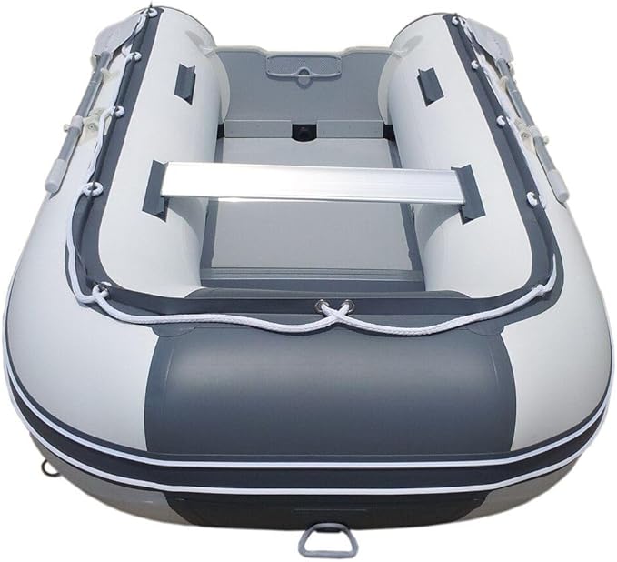 Newport 10ft 6in Newport Model Inflatable Dinghy Boat Transom Sport Tender - 5 Person - 15HP USCG Rated, White/Gray