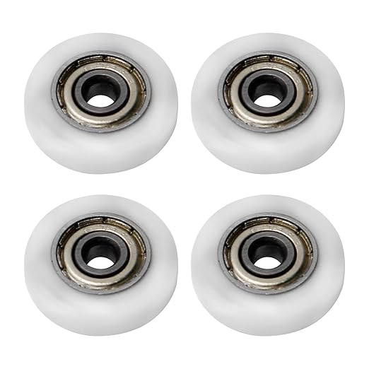 MroMax Roller Idler Bearing Pulley-3 x 15 x 4mm Sliding Conveyor Nylon Wheel with 623ZZ Bearing for Furniture, Hardware Accessories and Mobile Door White 4Pcs