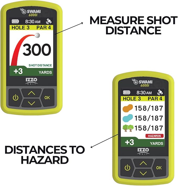 Izzo Swami 6000 Handheld Golf GPS Water-Resistant Color Display With 38,000 Course Maps & Scorekeeper Model may vary