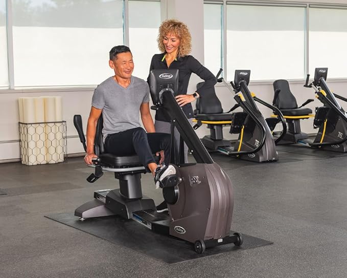 RB8PRO Recumbent Exercise Bike, Gray, Low-Impact Exercise, 360-Degree Swivel Seat, Engaging Programs Including Measuring Imbalances, & Compatible with Free NuStep Wellness App