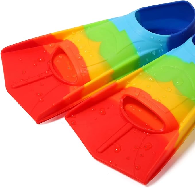 Kids Swim Fins,Short Kids Fins Youth Swimming Flippers for Lap Swimming Training for Children Girls Boys Beginners