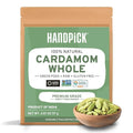 HANDPICK Green Cardamom Pods (57g / 2oz) Large size Green Elaichi | Pure, Non-GMO, Gluten Free | 100% Raw from India | Resealable Zip Lock Pouch