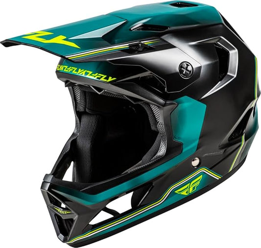 Fly Racing Rayce Full-Face Mountain Bike/BMX Helmet – ASTM F1952 DH Certified, CPSC 1203, CE EN1078, Poly-Alloy Shell, TFV Ventilation, Removable Liner