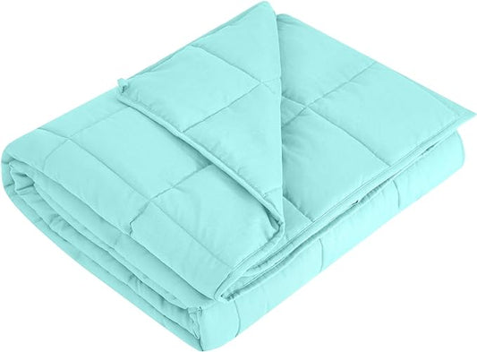 L'AGRATY Weighted Blanket - 48"x72" 20lbs Cooling Breathable Heavy Blanket Microfiber Material with Glass Beads Big Blanket for Adult All-Season Summer Fall Winter Soft Thick Comfort Blanket