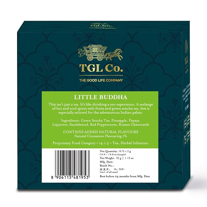 TGL Co. Green Tea | Sip it Hot or Iced | Soothes Digestion, Cleansing & Refreshing (Little Buddha)