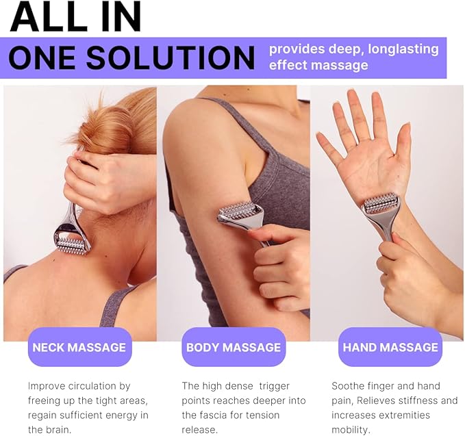 Massage Roller, Acupuncture Roller for Muscle Pain Relief, Acupressure Massager - Deep Tissue Massage Tool for Hand, Foot, Neck, Arms, Thighs