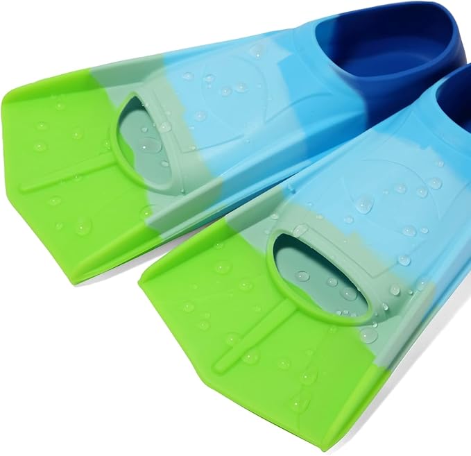 Kids Swim Fins,Short Kids Fins Youth Swimming Flippers for Lap Swimming Training for Children Girls Boys Beginners