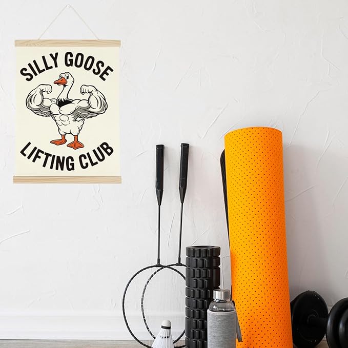 Gym Motivational Posters Funny College Dorm Posters Gifts for Guys Girls Friends SIilly Goose Lifting Club Gym Flag Wall Art Decor Sign for Home Gym Bedroom Office