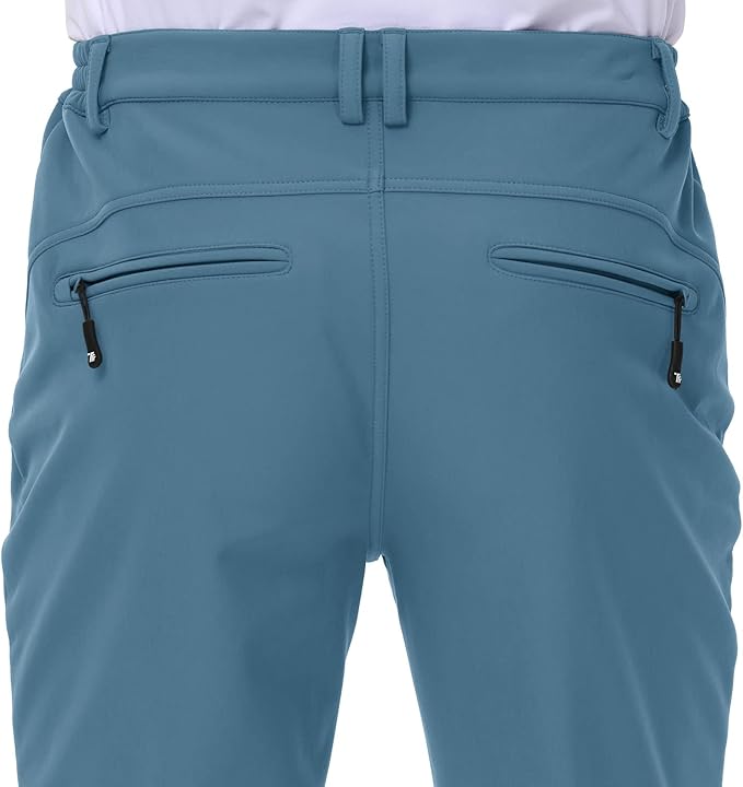 Gopune Men's Snow Ski Waterproof Softshell Pants Outdoor Windproof Warm Hiking Insulated Pants