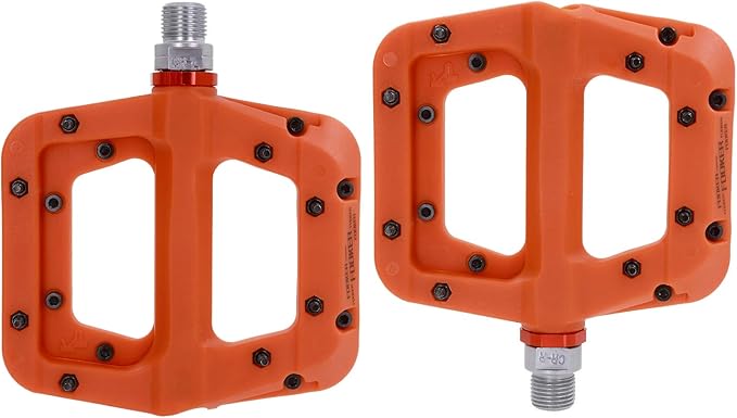 FOOKER MTB Pedals Mountain Bike Pedals 3 Bearing Non-Slip Lightweight Nylon Fiber Bicycle Platform Pedals for BMX MTB 9/16"