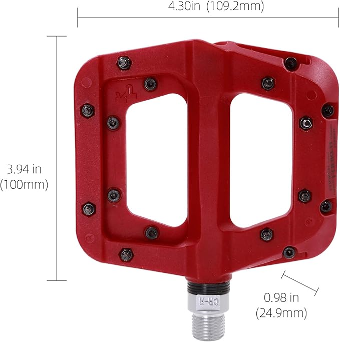 FOOKER MTB Pedals Mountain Bike Pedals 3 Bearing Non-Slip Lightweight Nylon Fiber Bicycle Platform Pedals for BMX MTB 9/16"