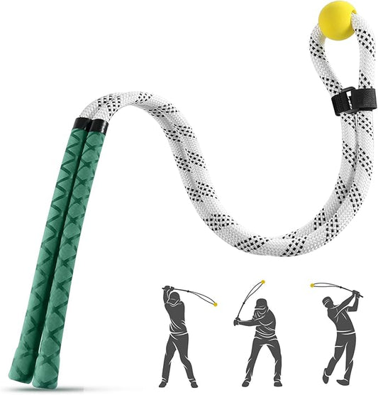 Golf Rope Swing Trainer, Golf Tyro Posture Corrector Professional Golf Training Aid, Master Tempo Golf Warm-Up Practice Equipment with Weighted Ball for Golfers of All Levels