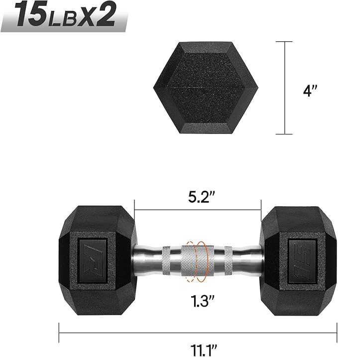 RitFit 5-650 LBS PVC Encased Hex Dumbbell Sets with Optional Rack for Home Gym, Hand weight with Chrome Handle for Strength Training, Workouts