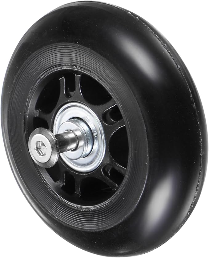 uxcell Replacement Luggage Wheels 64x24mm Suitcase Wheel Repair Kits Include 2 PU Bearing Wheels & Washers, Wrenches & Axle Screw for Trolley Bag, Inline Skate and Caster Board
