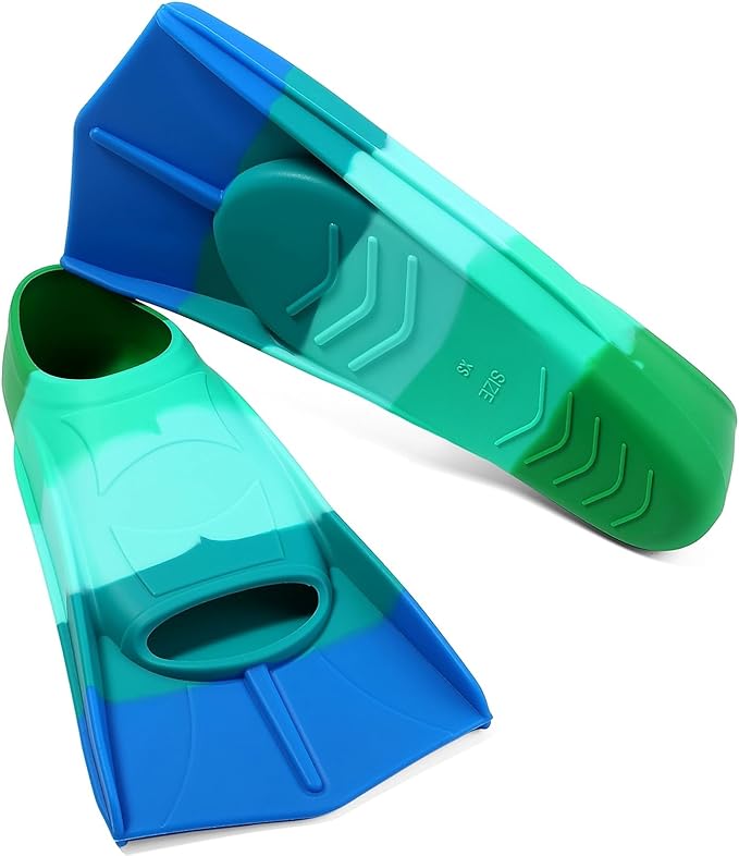 Kids Swim Fins,Short Kids Fins Youth Swimming Flippers for Lap Swimming Training for Children Girls Boys Beginners