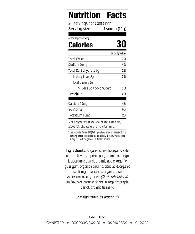 Isagenix Moringa Greens - Green Drink Powder with Antioxidants & Superfoods - Nutritional Supplement - Made with Non-GMO, Whole-Food Vegetables - 10.6 oz (30 Servings)