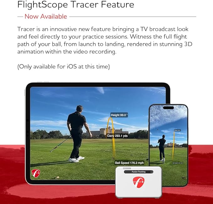 FlightScope Mevo+ GPS Launch Monitor and Golf Simulator | 20+ Swing Data Parameters with Multicam, 12 E6 Courses, 17 Practice Ranges and Games - for Indoor & Outdoor Use | Works with iOS and PC