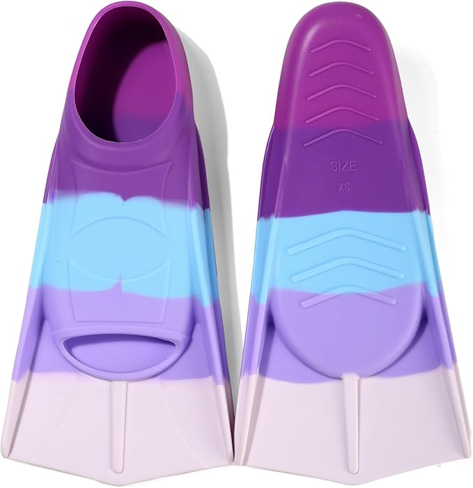 Kids Swim Fins,Short Kids Fins Youth Swimming Flippers for Lap Swimming Training for Children Girls Boys Beginners