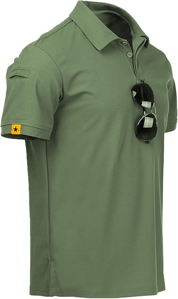 SCODI Mens Polo Shirts Performance Short Sleeve Tactical Shirts Athletic Golf Shirt for Men Daily Casual Collared T-Shirt