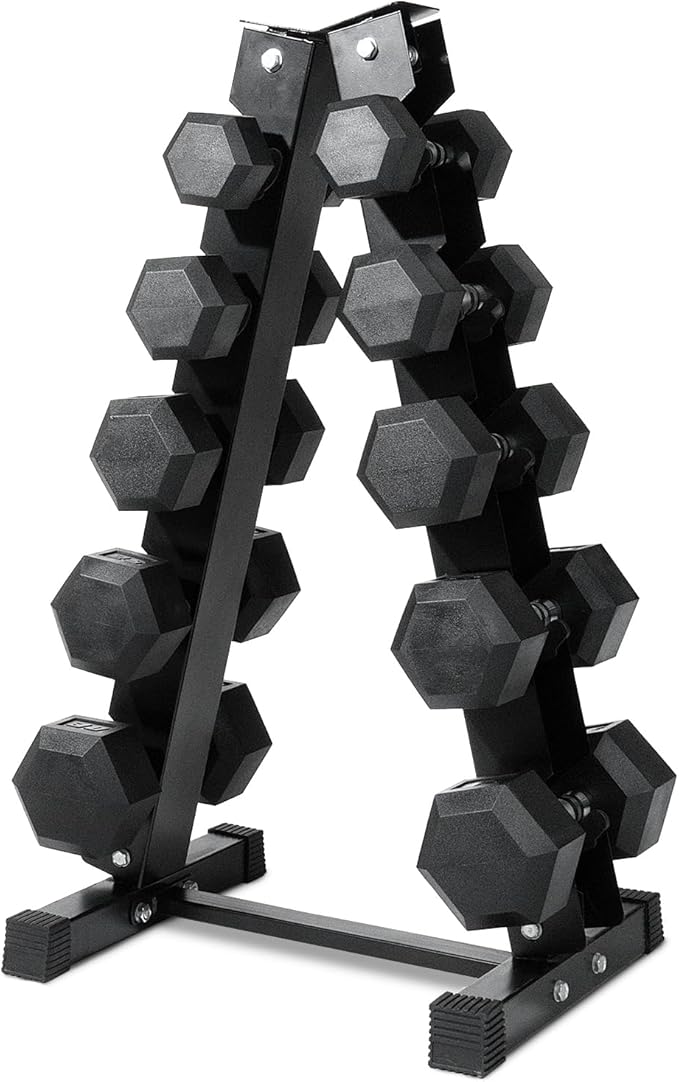 RitFit 5-650 LBS PVC Encased Hex Dumbbell Sets with Optional Rack for Home Gym, Hand weight with Chrome Handle for Strength Training, Workouts