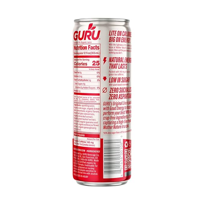Guru Energy Drink Lite Energy Drink - 12 oz