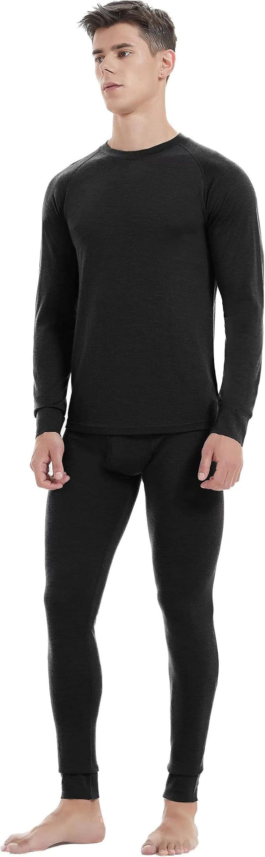 Iguana Mens 100% Merino Wool Base Layer Sets for Ski Lightweight Thermal Underwear