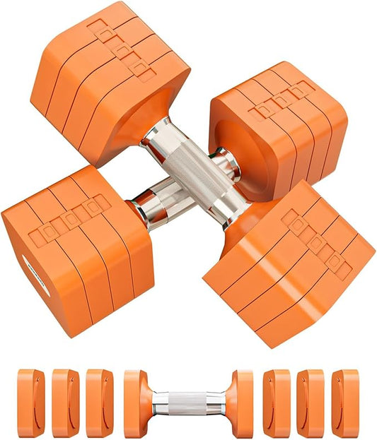 15LB 20LB 50LB Adjustable Dumbbell Set Free Weights Dumbbells Set for Women Men Hand Weights Sets Adjust Dumbbell Weight Sets for Home Gym Exercise Workout Strength Training Equipments