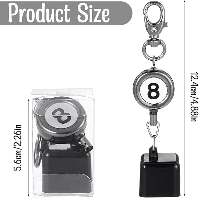 Snooker Chalk Holder Billiards Pool Cue Chalk Holder Billiard Snooker Accessories with Retractable Key Ring