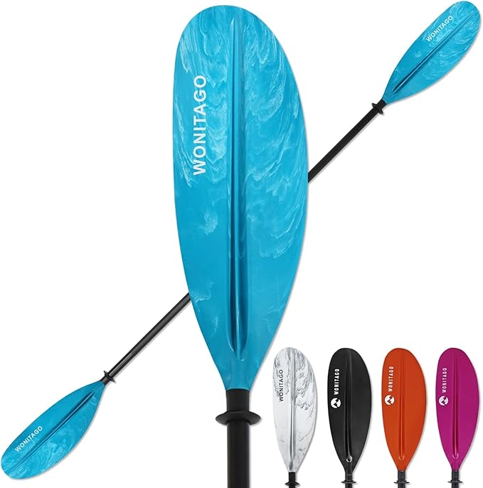 Kayak Paddles with Alloy Shaft and PP Blade, Floating Kayaking Oars, Adjustable 230-250 cm/90-98 Inches, 210-230 cm/82-90 Inches