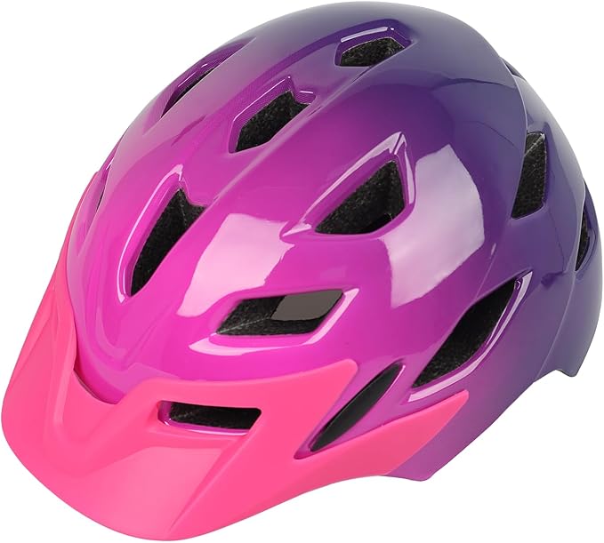 Kids Bike Helmet,Bavilk Kids Boys Girls Bike Helmets with LED Light Detachable Visor Children Youth Teen Multi-Sport for Skating Cycling Scooter Skateboard Adjustable & Lightweight 19.7"-22.4"