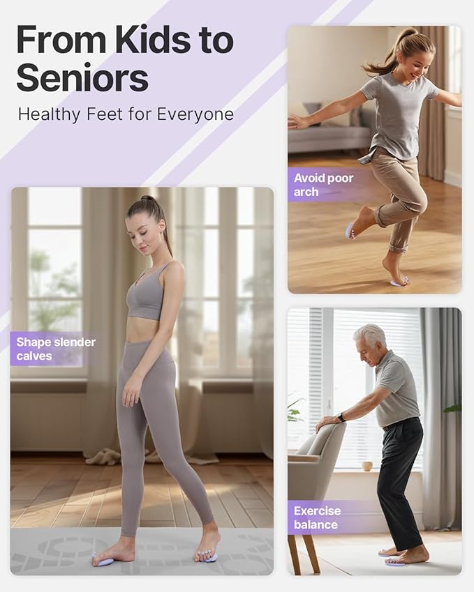 YOTTOY Foot Arch Trainer for Flat Feet, Plantar Fasciitis Relief &Arch Support Strengthening, Portable Arch Metatarsal Exercise Brace for Home and Gym