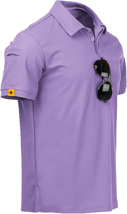 SCODI Mens Polo Shirts Performance Short Sleeve Tactical Shirts Athletic Golf Shirt for Men Daily Casual Collared T-Shirt
