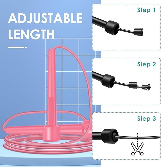 24/36 Pack Pvc Jump Rope, Adjustable Speed Jump Rope with Plastic Handles for Men Women, Skipping Rope for Exercise and Gym Fitness