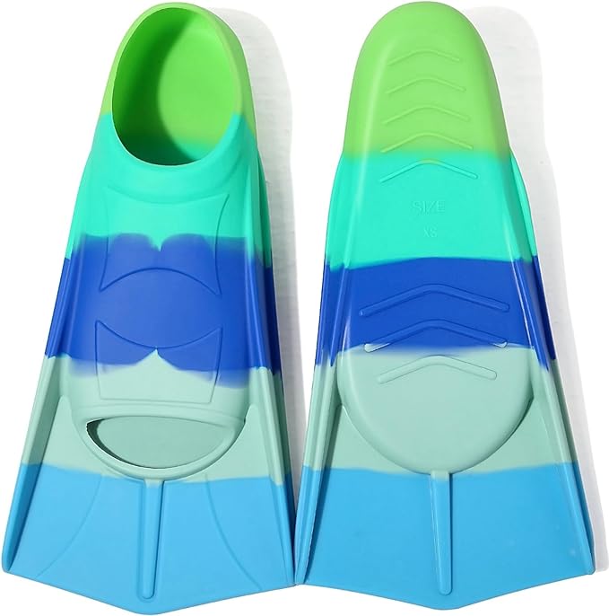 Kids Swim Fins,Short Kids Fins Youth Swimming Flippers for Lap Swimming Training for Children Girls Boys Beginners