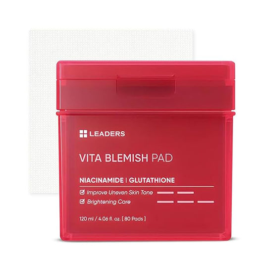 LEADERS Vita Pad - Targeted Solution for Skin Vegan-Certified | Gentle Formula | 80 Pads x 120ml