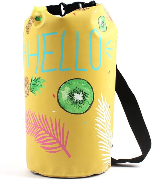 Dry Bag Waterproof,5L Roll Top Backpack Floating Dry Bag for Kayaking Boating Swimming Hiking Camping Outdoor Activities,Yellow Pineapple
