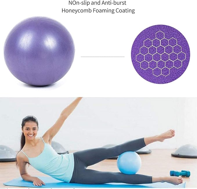 Mini Yoga Balls 9 Inch Exercise Pilates Therapy Balance Micropore Ball Barre Equipment for Home Stability Training Physical Core Training
