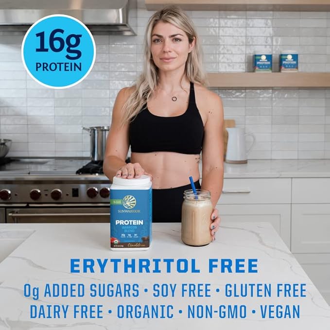 Organic Plant Based Protein Powder | Vegan Organic Protein Powder Chocolate Flavored with BCAA Amino Acids & Hemp Seed Pea Blend | Non-GMO Soy Dairy Filler & Gluten Free (Chocolate, 30 Servings)