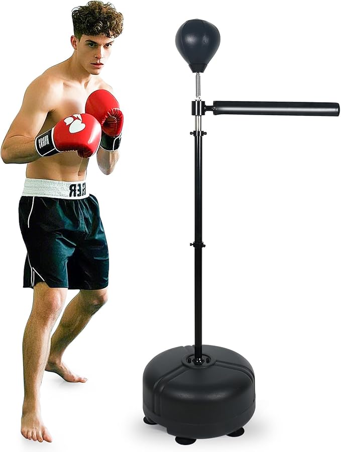 INNOLIFE Boxing Bar Height Adjustable Spinning Bar with Punching Bag Boxing Speed Trainer for Home Gym