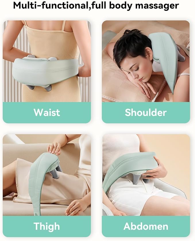 Snailax Cordless Neck Shoulder Massager with Heat, 4D Deep Tissue Kneading, Shiatsu Back Massager Pillow for Neck, Shoulder, Christmas Gifts for Men, Women