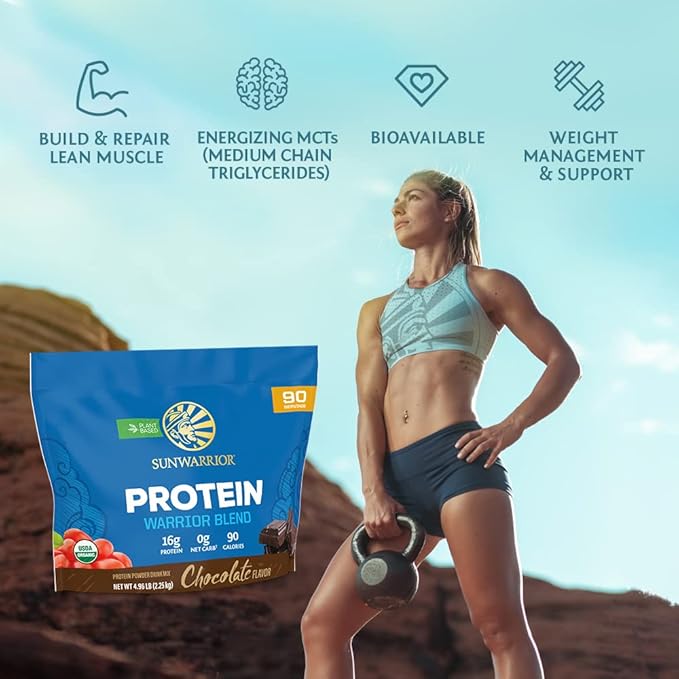 Organic Plant Based Protein Powder | Vegan Organic Protein Powder Chocolate Flavored with BCAA Amino Acids & Hemp Seed Pea Blend | Non-GMO Soy Dairy Filler & Gluten Free (Chocolate, 90 Servings)