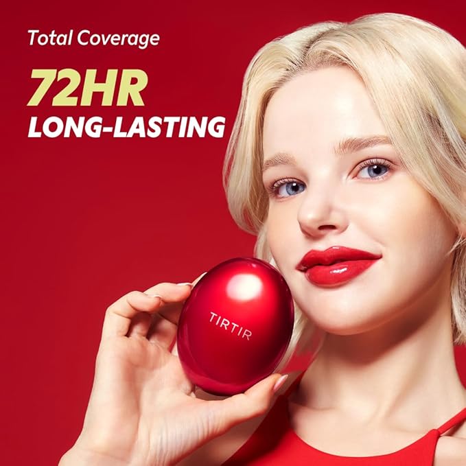 [*Mini Size*] TIRTIR Mask Fit Red Cushion Foundation | Full coverage, Weightless, Skin fit, Satin Glow Finish, Korean Makeup, beauty, Tattoo cover up, Buildable (#33N Macchiato, 0.15 Fl Oz)