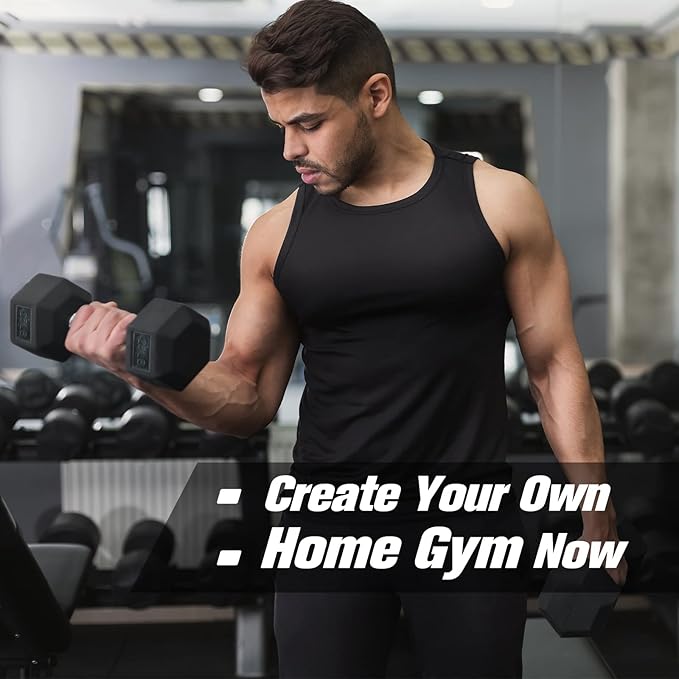 RitFit 250LB/300LB Rubber Hex Dumbbell Sets with Weights Rack, Multiple Color Choices Available, Great Gym Equipment for Home, Strength Training, Workouts