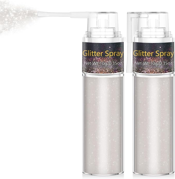 Hair and Body Glitter, 1PC Peal White Hair Glitter Extra Fine Face Shimmer Powder for Clothes, Festival Loose Sparkle Powder for Rave Clothes Nail Art Easter Halloween Crafts (Peal White)