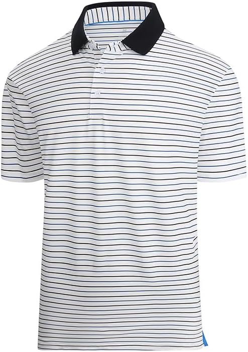 Esabel.C Jacquard Golf Shirts for Men Moisture Wicking Short Sleeve Performance Dry Fit Active Mens Polo Shirts